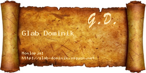 Glab Dominik névjegykártya